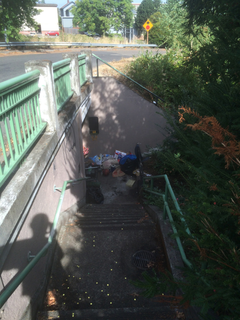 Obviously little used pedestrian underpass below Naito
