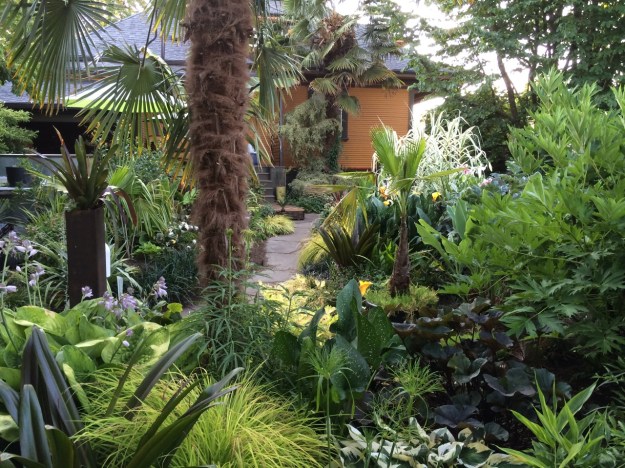 A long shot, from beneath the 'Pagoda' towards the house and front gate.