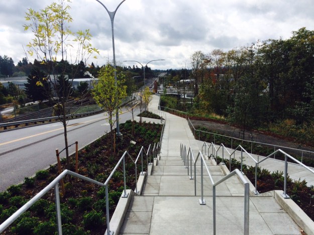 From Tacoma looking south toward the station and further along the tracks.